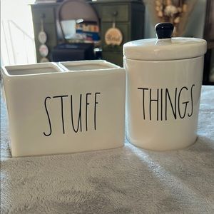 Rae Dunn White Ceramic Storage Set